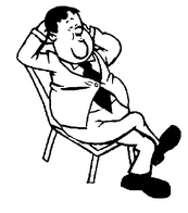 coloriage oliver hardy assis sur une chaise